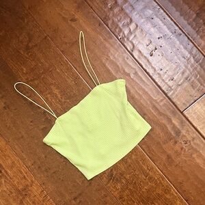 Lime Green Ribbed Crop Top